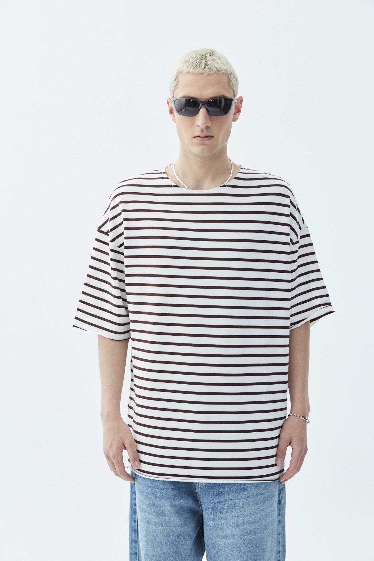 Oversize Çizgili Tişört