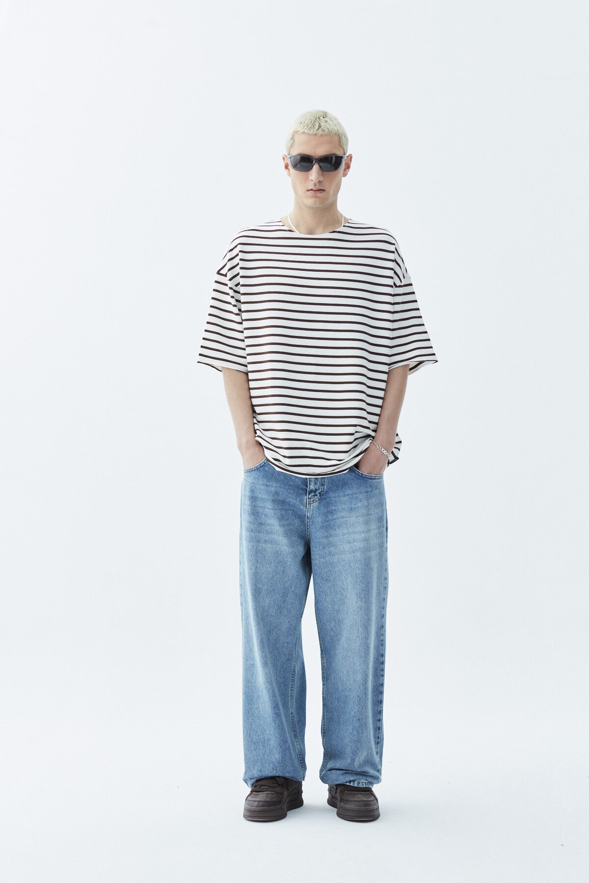Oversize Çizgili Tişört