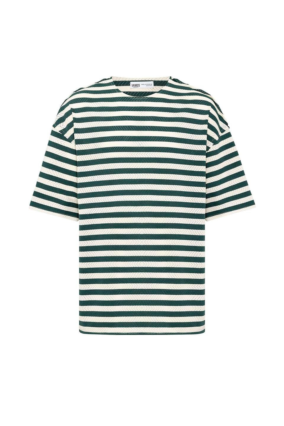 Çizgili Oversize Triko Tişört