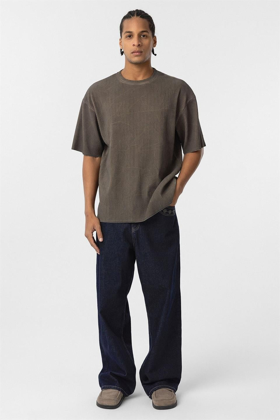 Yıkamalı Ottoman Basic Oversize Tişört