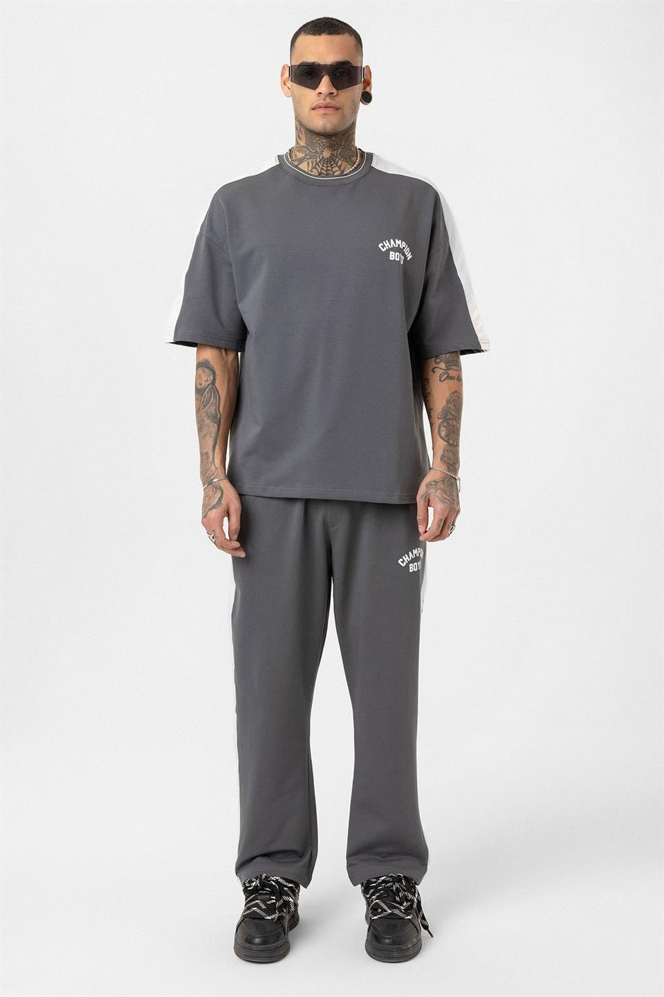 Champıon Boys Baskılı Oversize Eşofman Takım