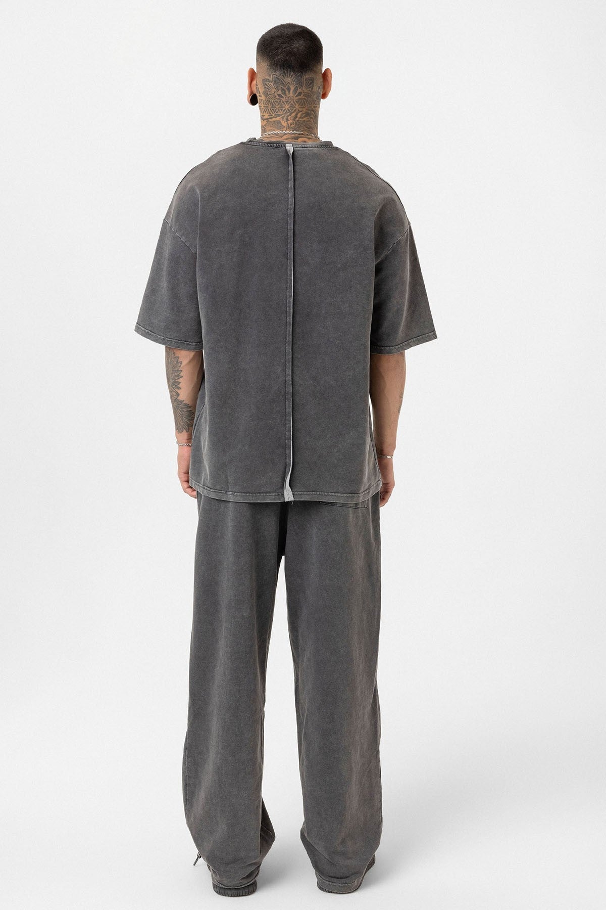 Yıkamalı Baskılı Oversize Eşofman Takım