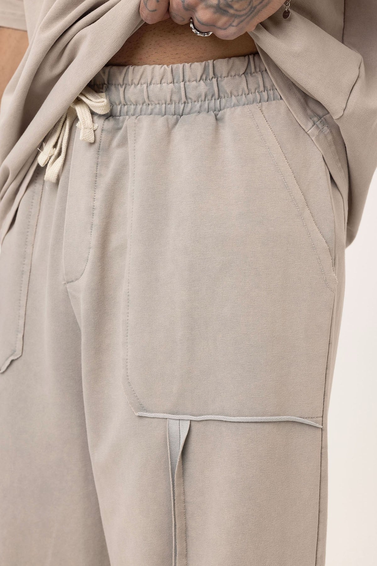 Yıkamalı Baskılı Oversize Eşofman Takım