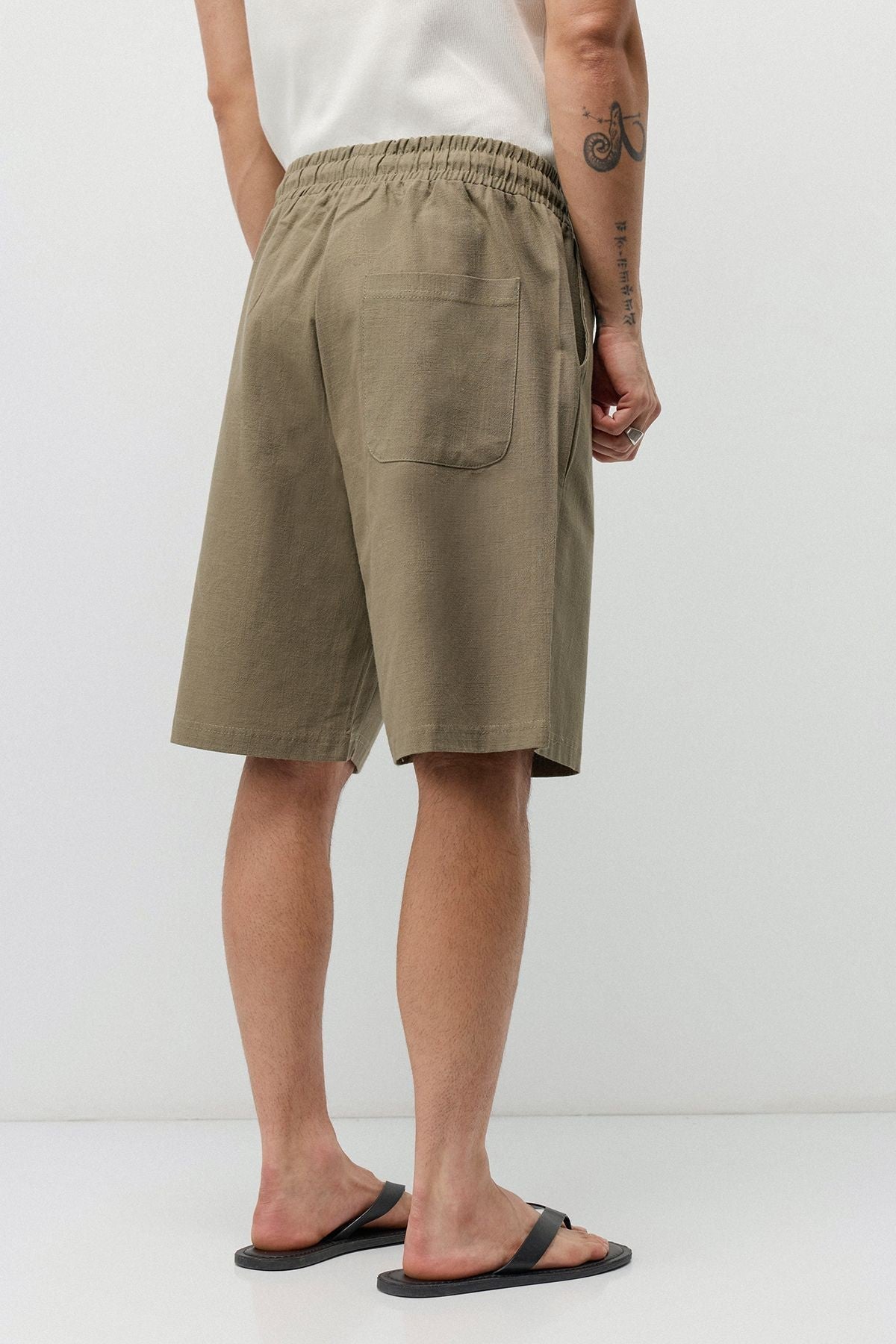 Basic Oversize Keten Şort