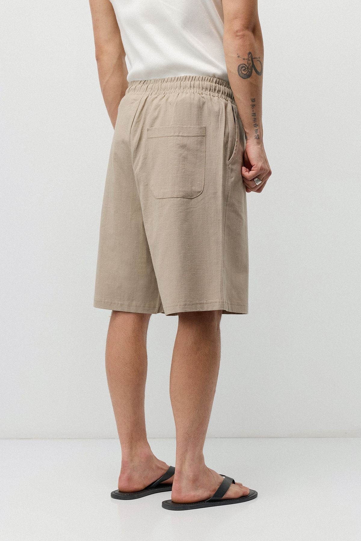 Basic Oversize Keten Şort