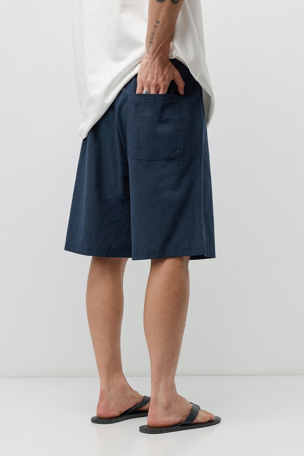 Basic Oversize Keten Şort