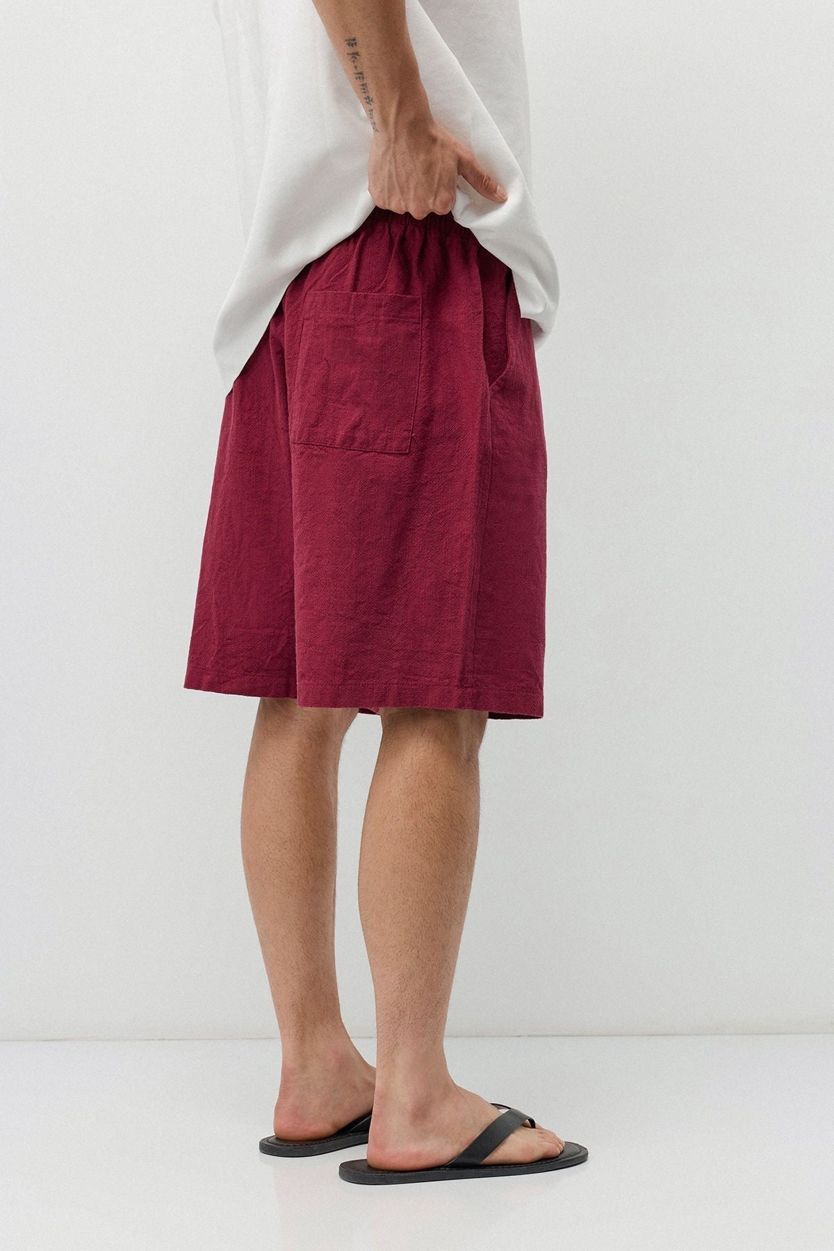 Basic Oversize Keten Şort