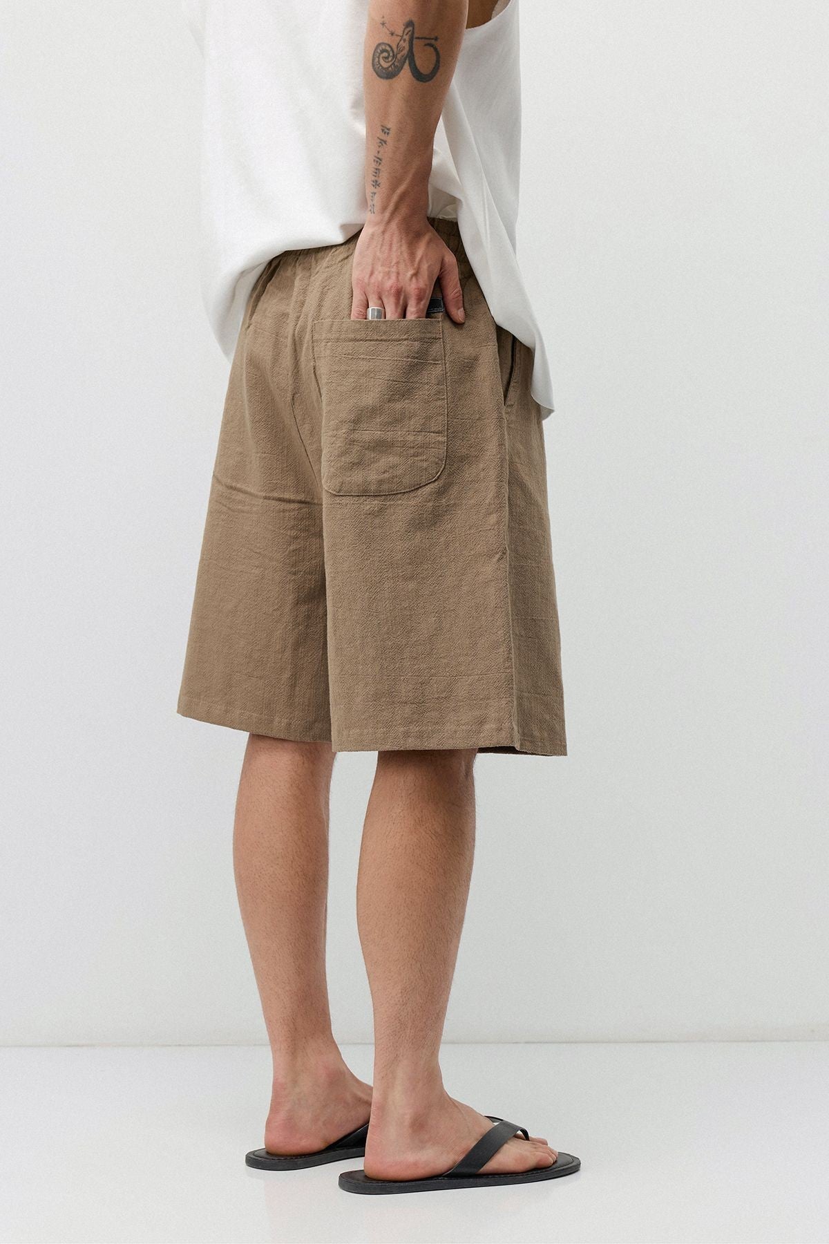 Basic Oversize Keten Şort