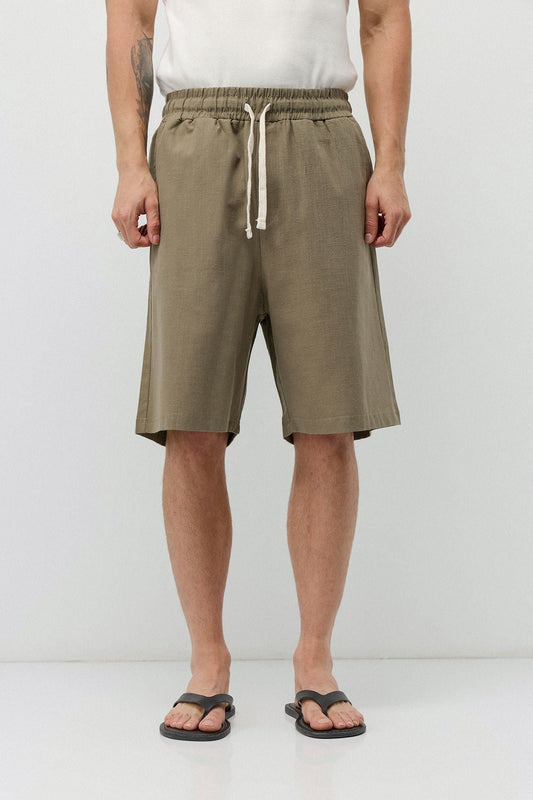 Basic Oversize Keten Şort