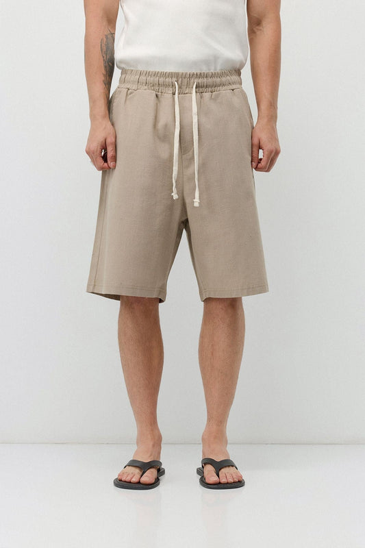Basic Oversize Keten Şort