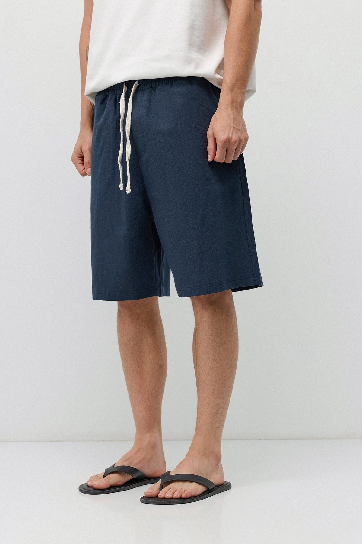 Basic Oversize Keten Şort