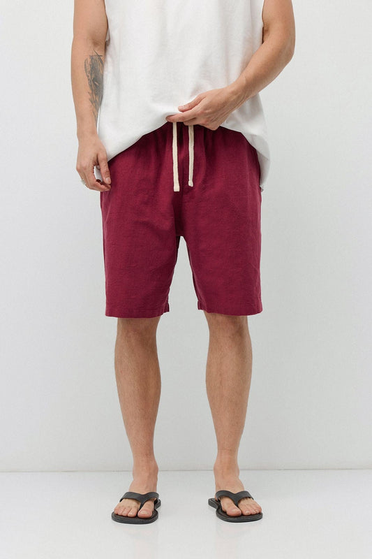 Basic Oversize Keten Şort