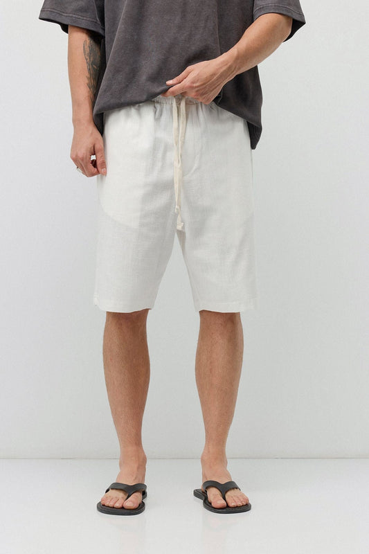 Basic Oversize Keten Şort
