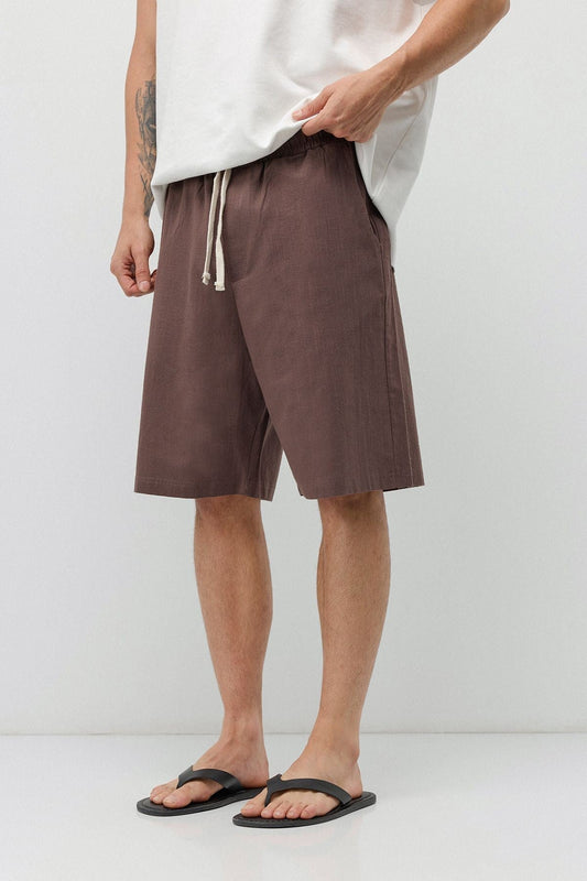 Basic Oversize Keten Şort