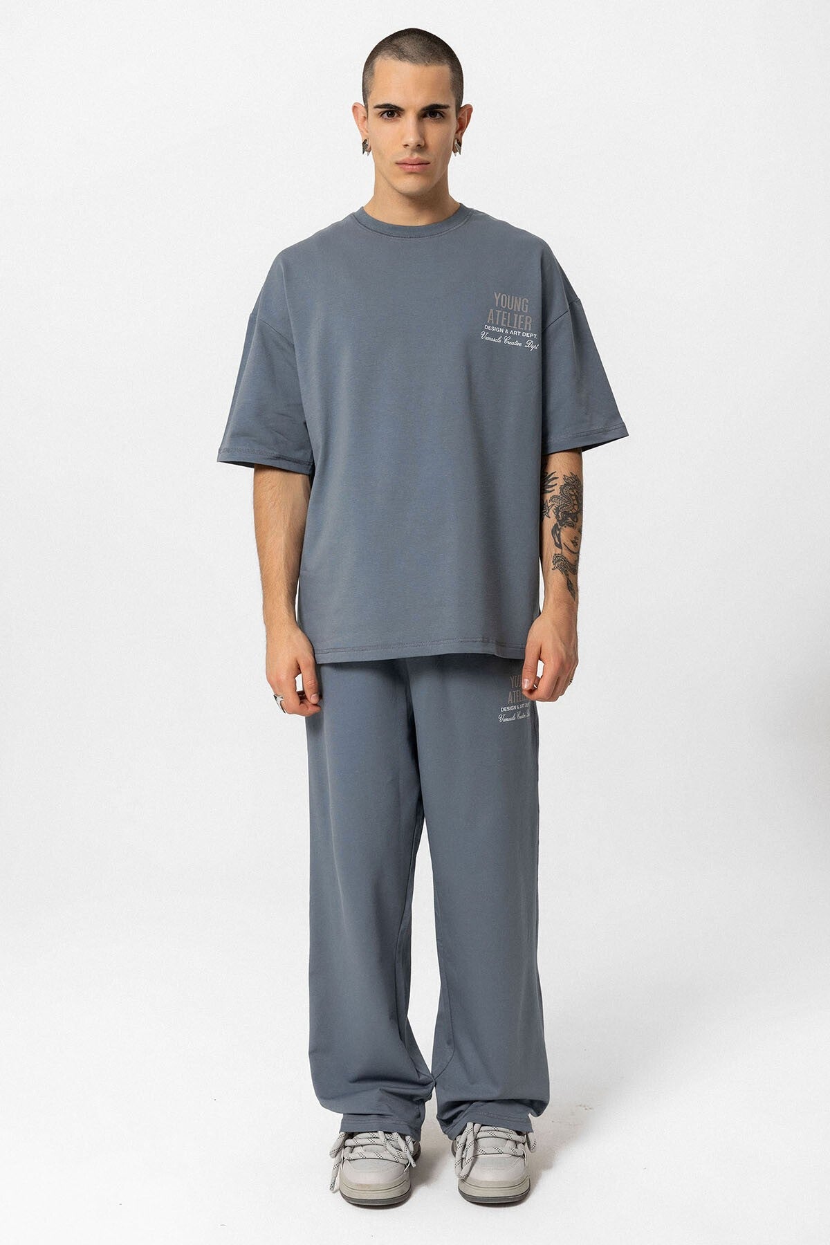Young Atelıer Baskılı Oversize Eşofman Takım 40-603