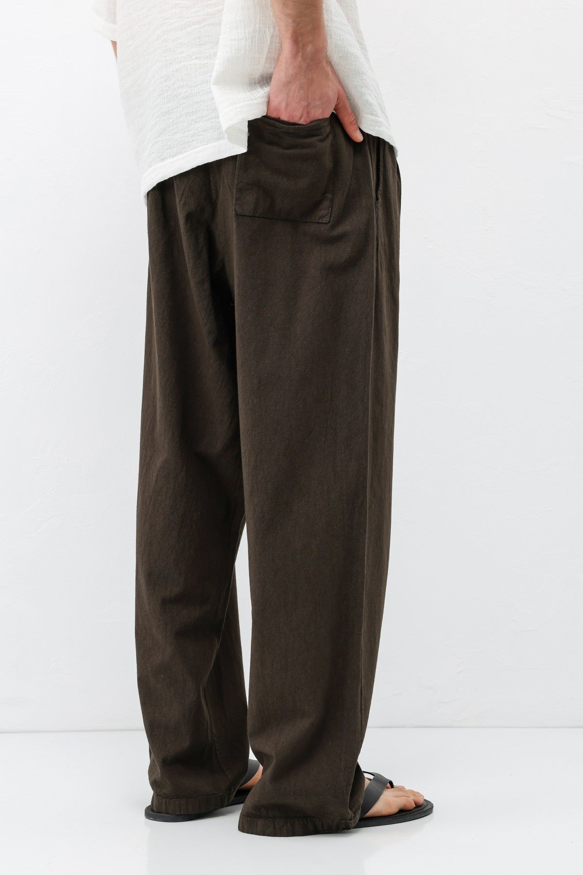 Kemer Detaylı Oversize Keten Pantolon