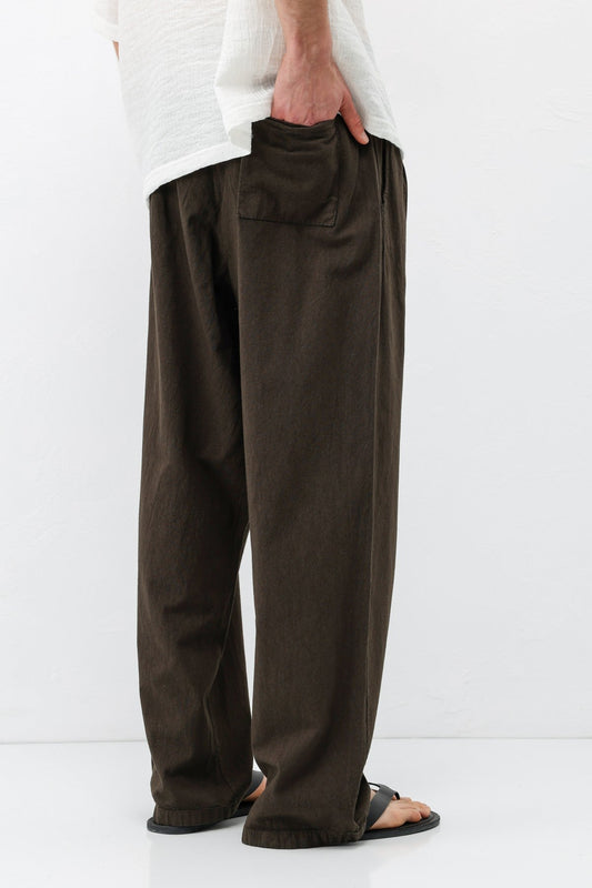 Kemer Detaylı Oversize Keten Pantolon