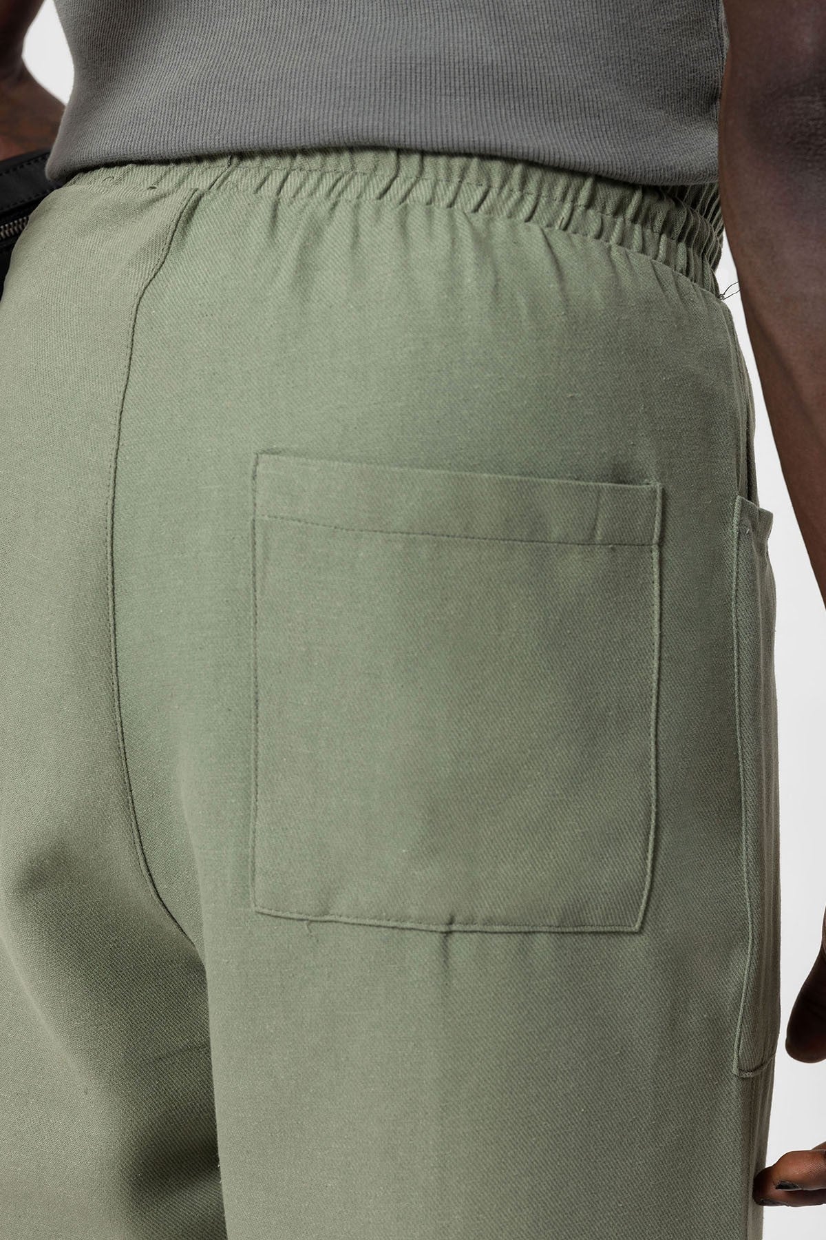 Yan Cepli Baggy Keten Pantolon