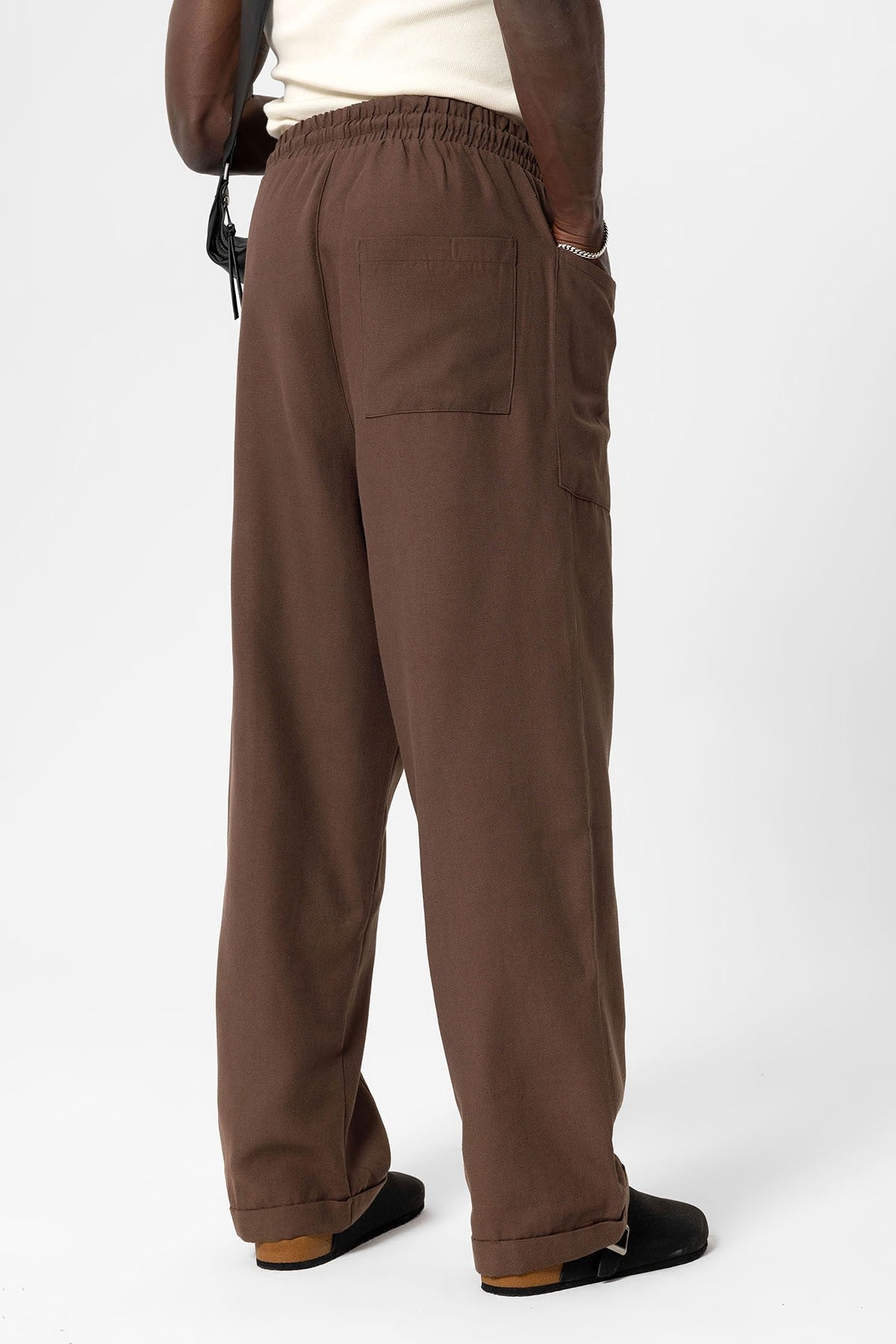 Yan Cepli Baggy Keten Pantolon