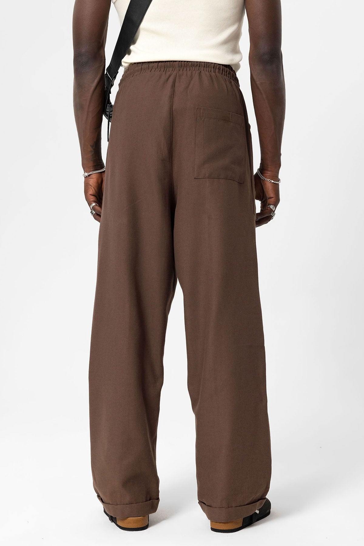 Yan Cepli Baggy Keten Pantolon