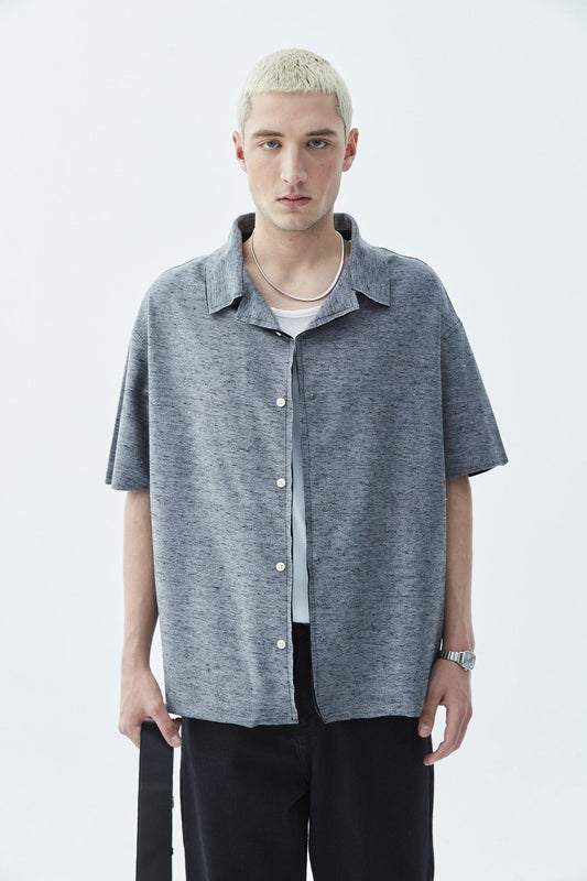 Oversize Örme Keten Gömlek