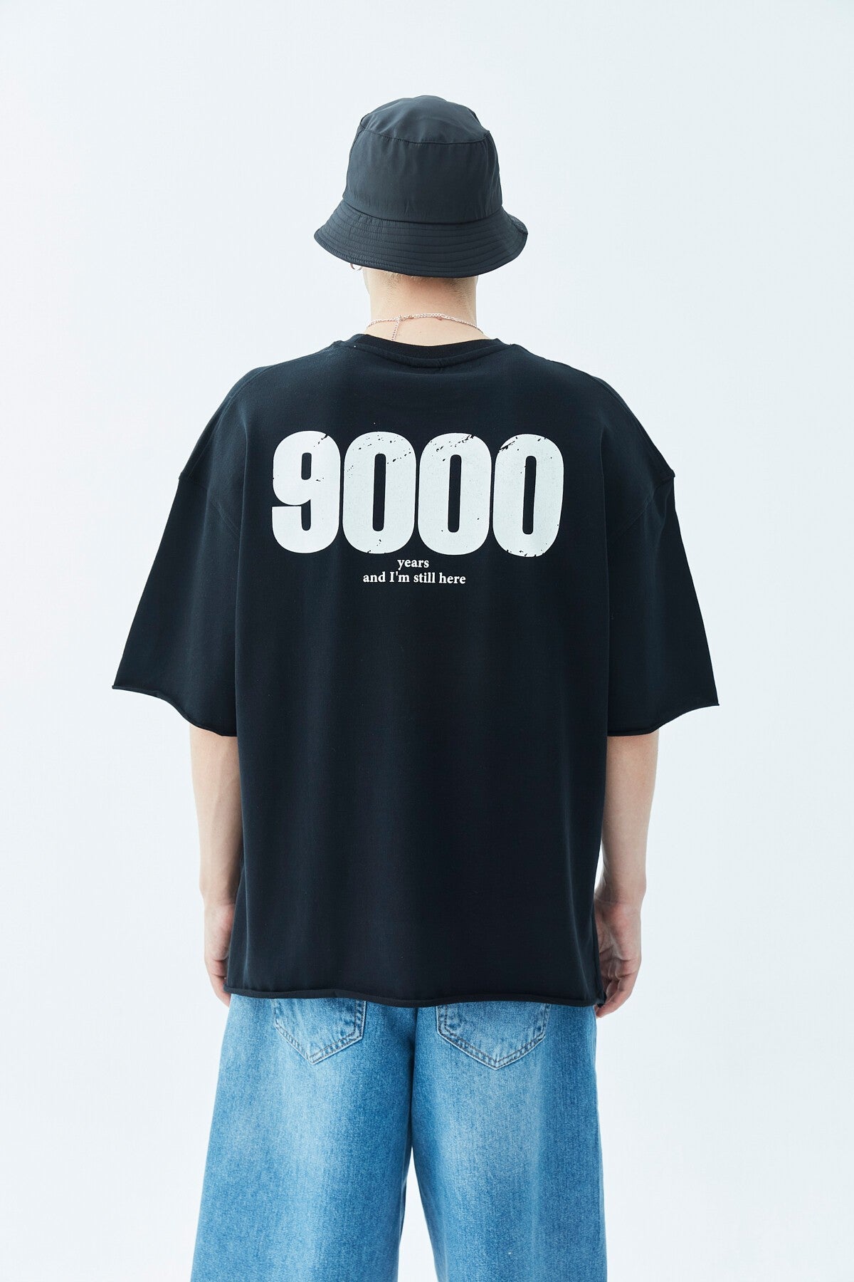 9000 Baskılı Oversize Tişört -Ekru