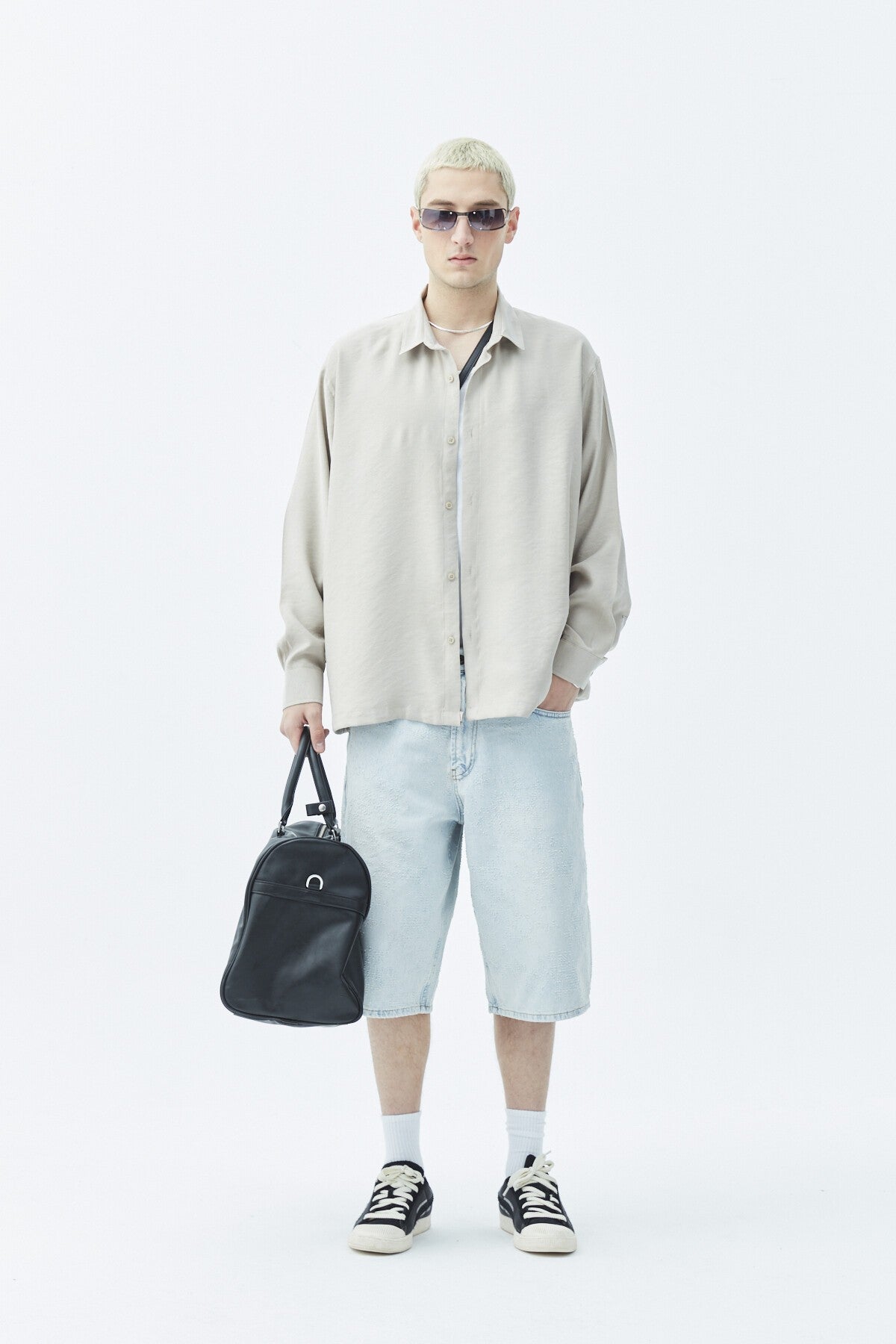 Basic Oversize Uzun Kollu Modal Karışımlı Gömlek