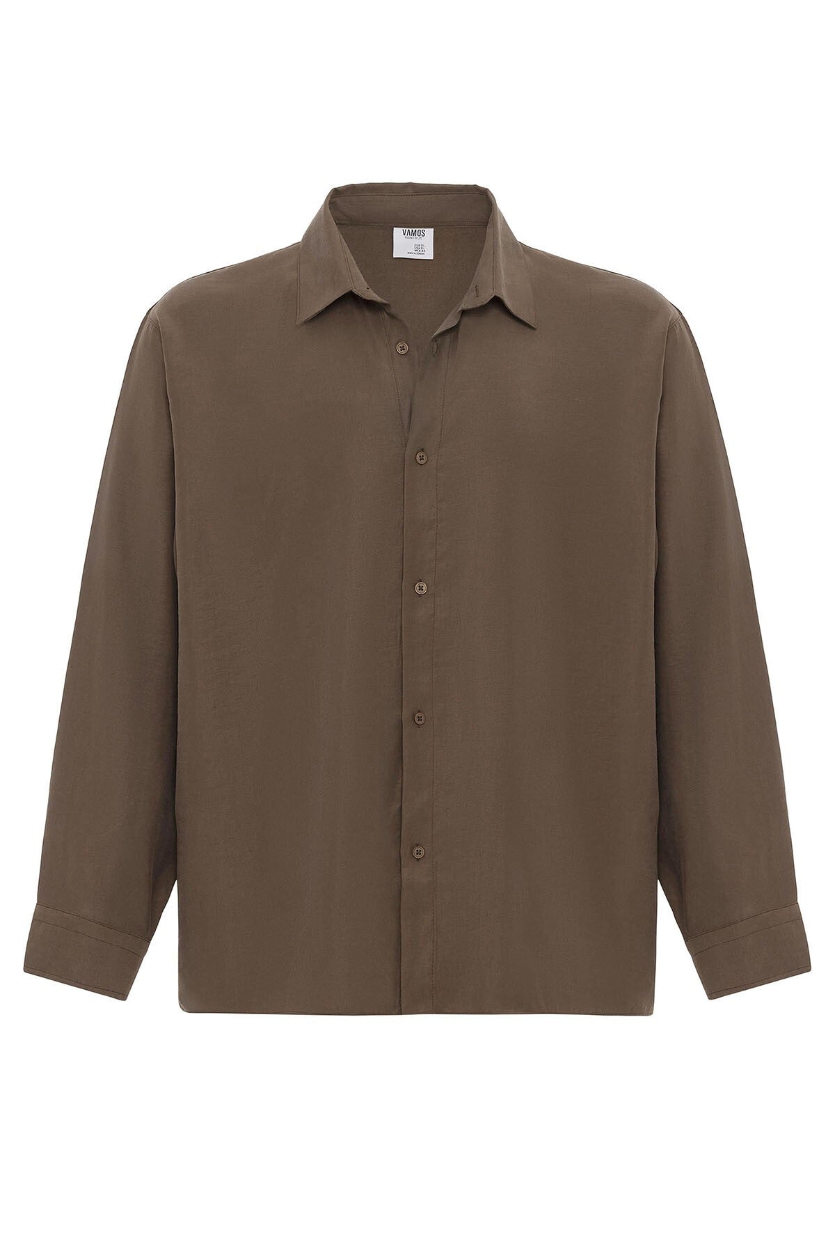 Basic Oversize Uzun Kollu Modal Karışımlı Gömlek