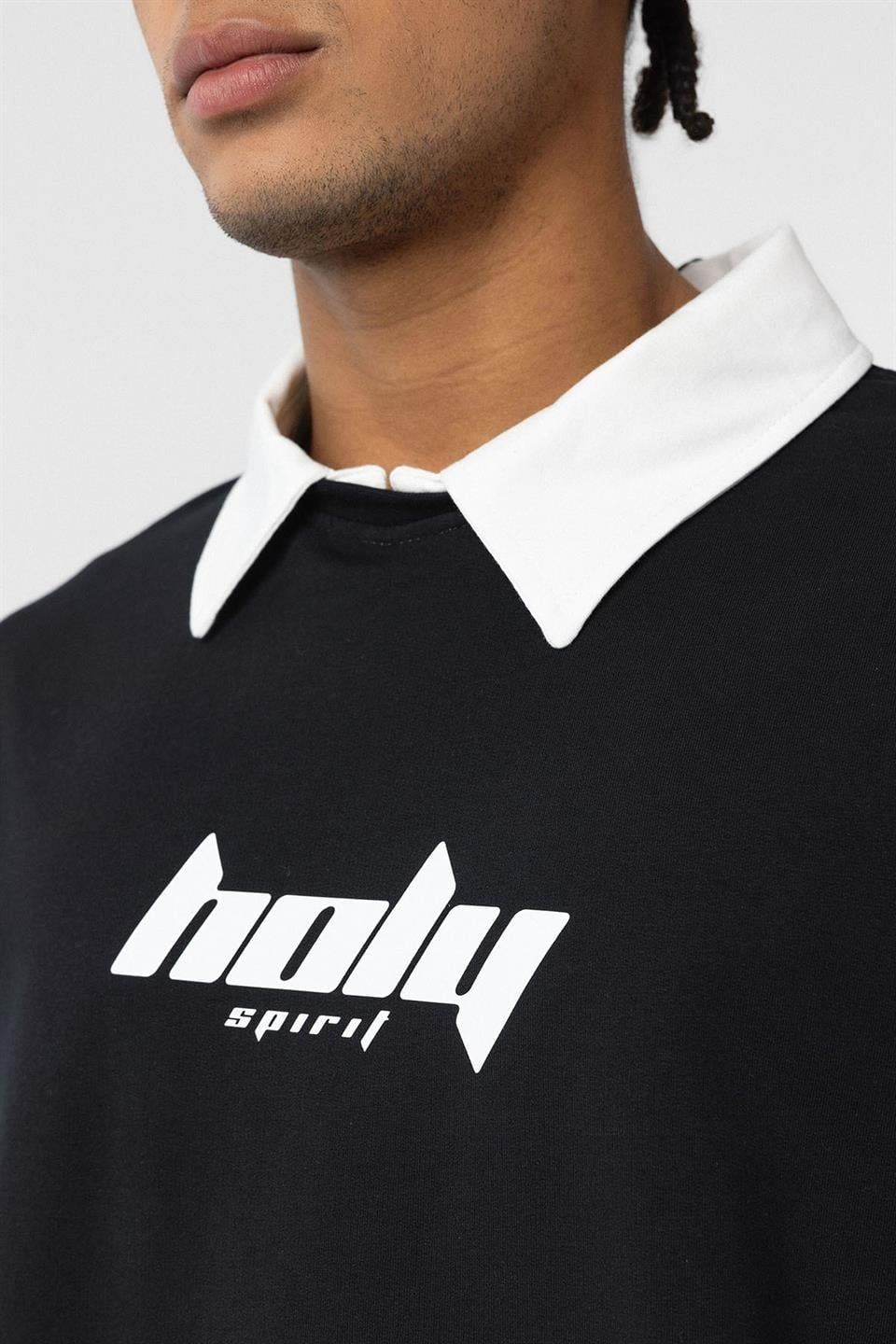 Polo Yaka Oversize Baskılı Tişört