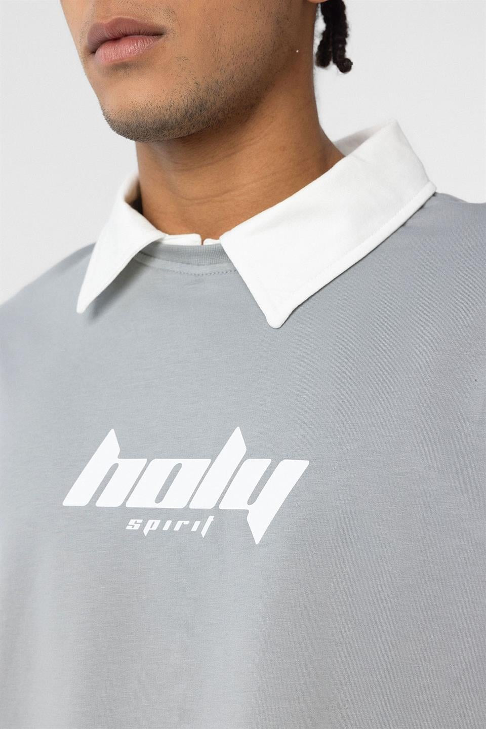 Polo Yaka Oversize Baskılı Tişört