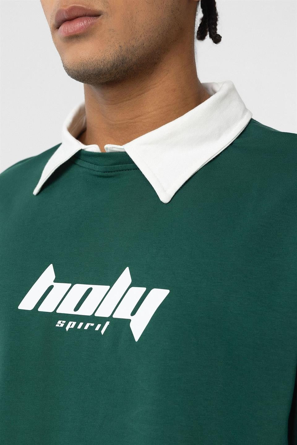 Polo Yaka Oversize Baskılı Tişört
