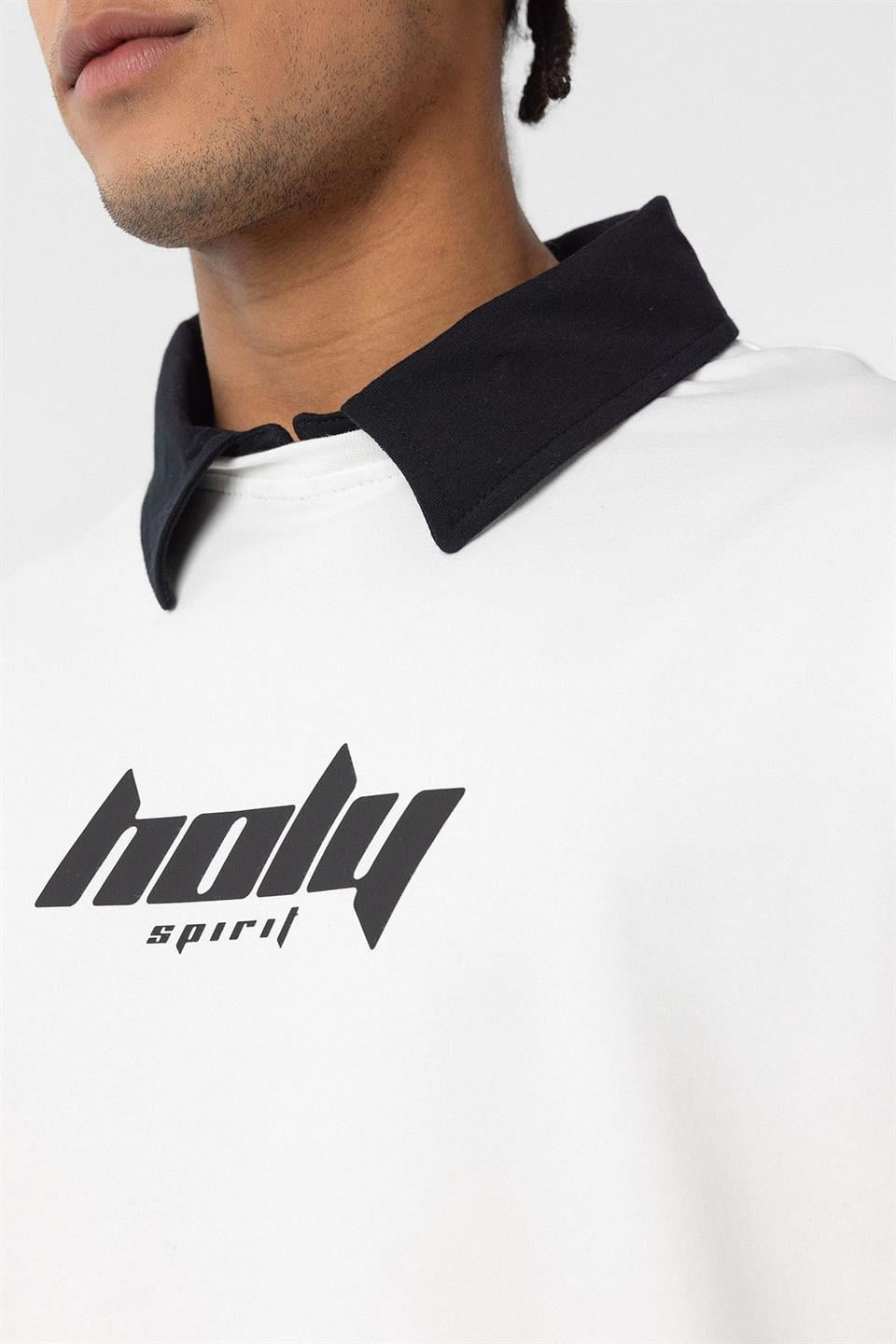 Polo Yaka Oversize Baskılı Tişört