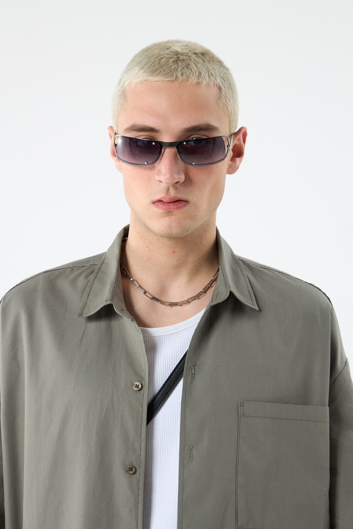 Oversize Çift Kol Detaylı Uzun Kol Gömlek