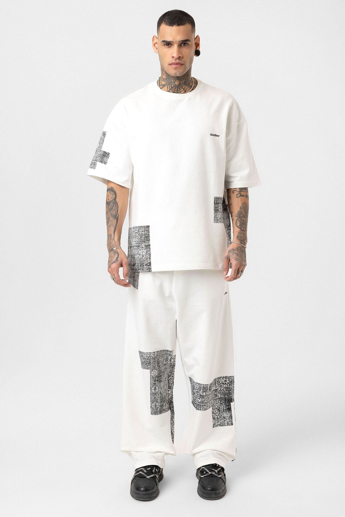 Etnik Desenli Oversize Eşofman Takım