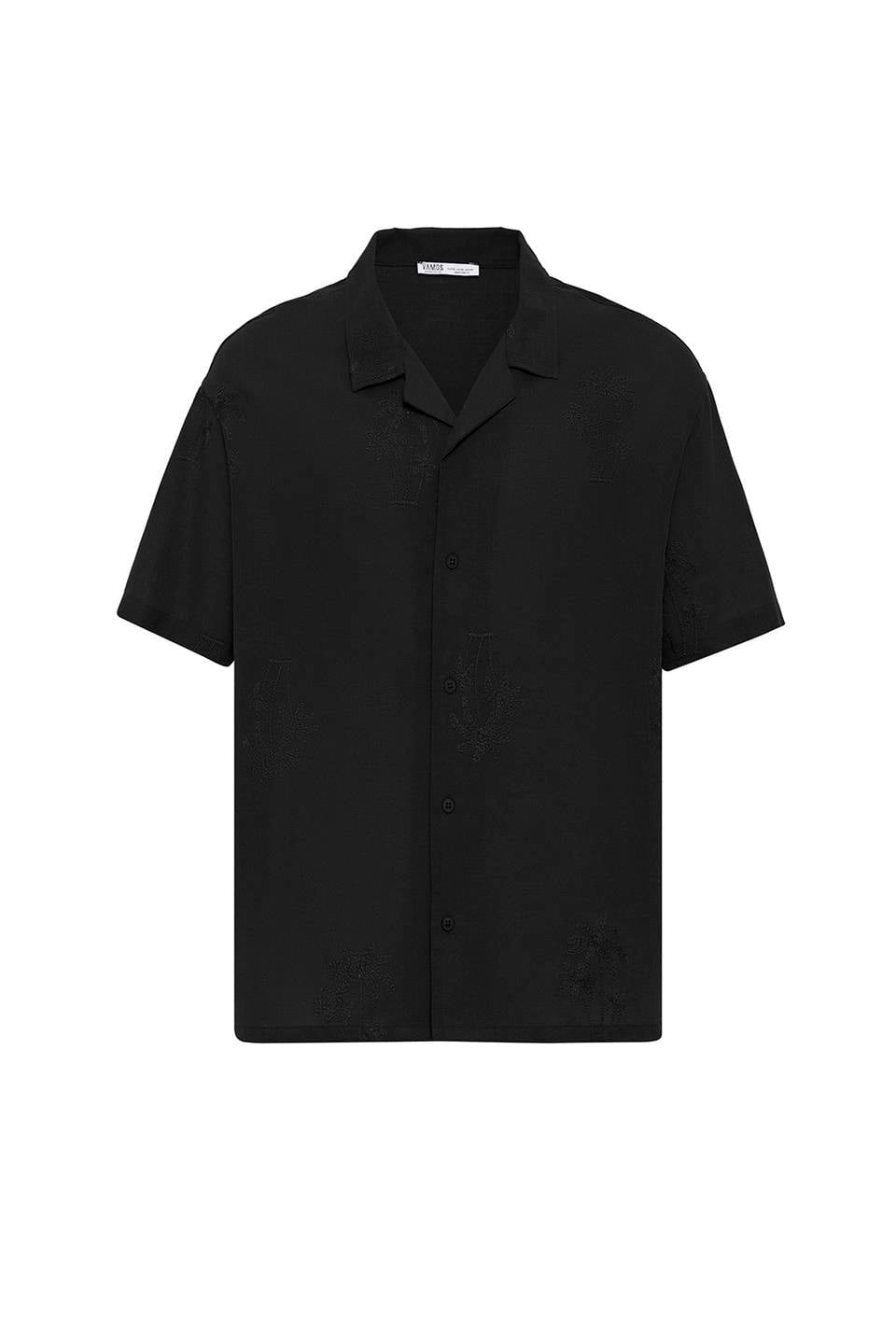 Oversize Nakış Detaylı Kısa Kol Gömlek