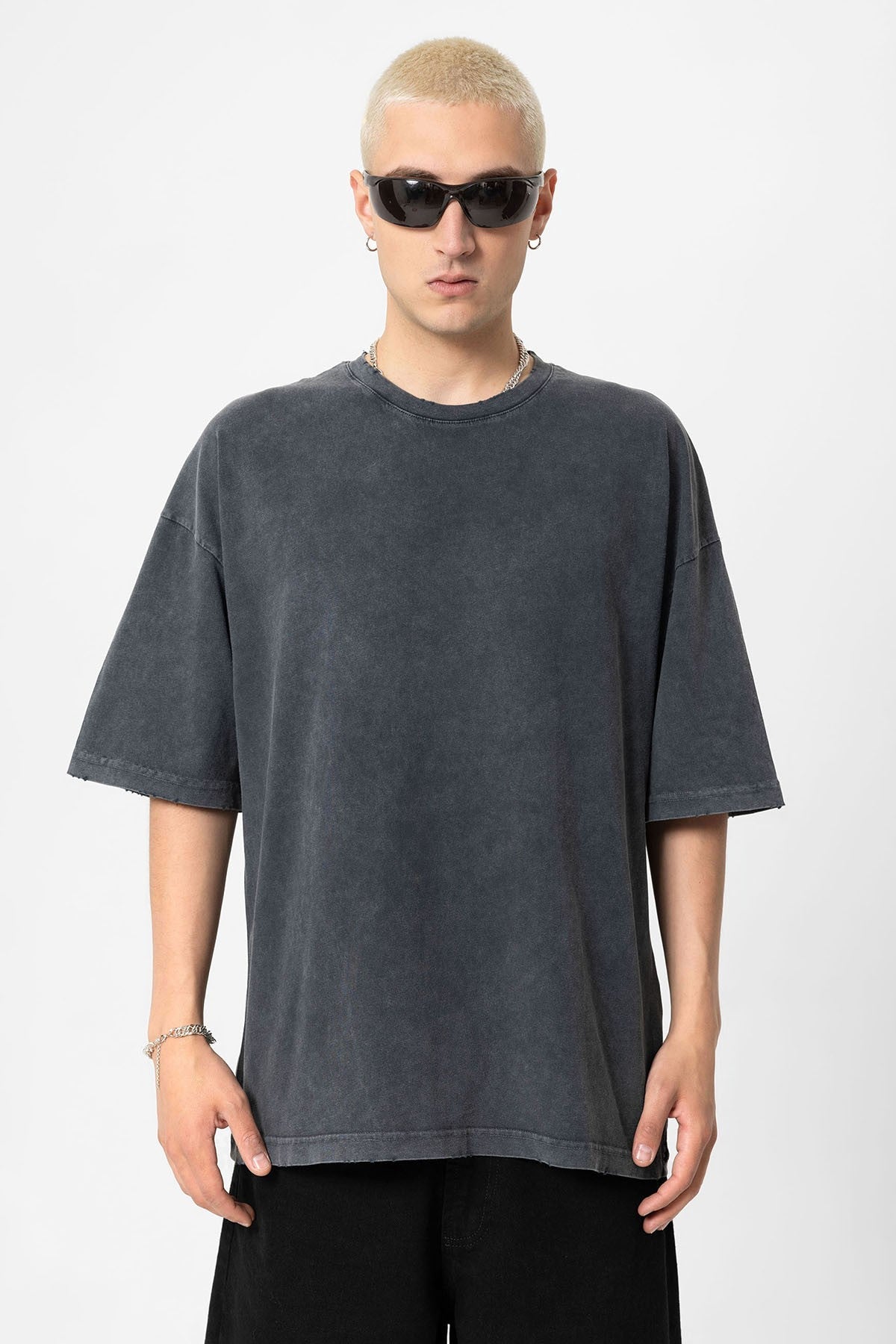 Yıkamalı Oversize Basic Tişört