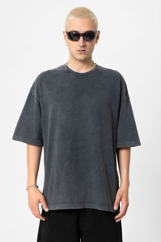 Yıkamalı Oversize Basic Tişört