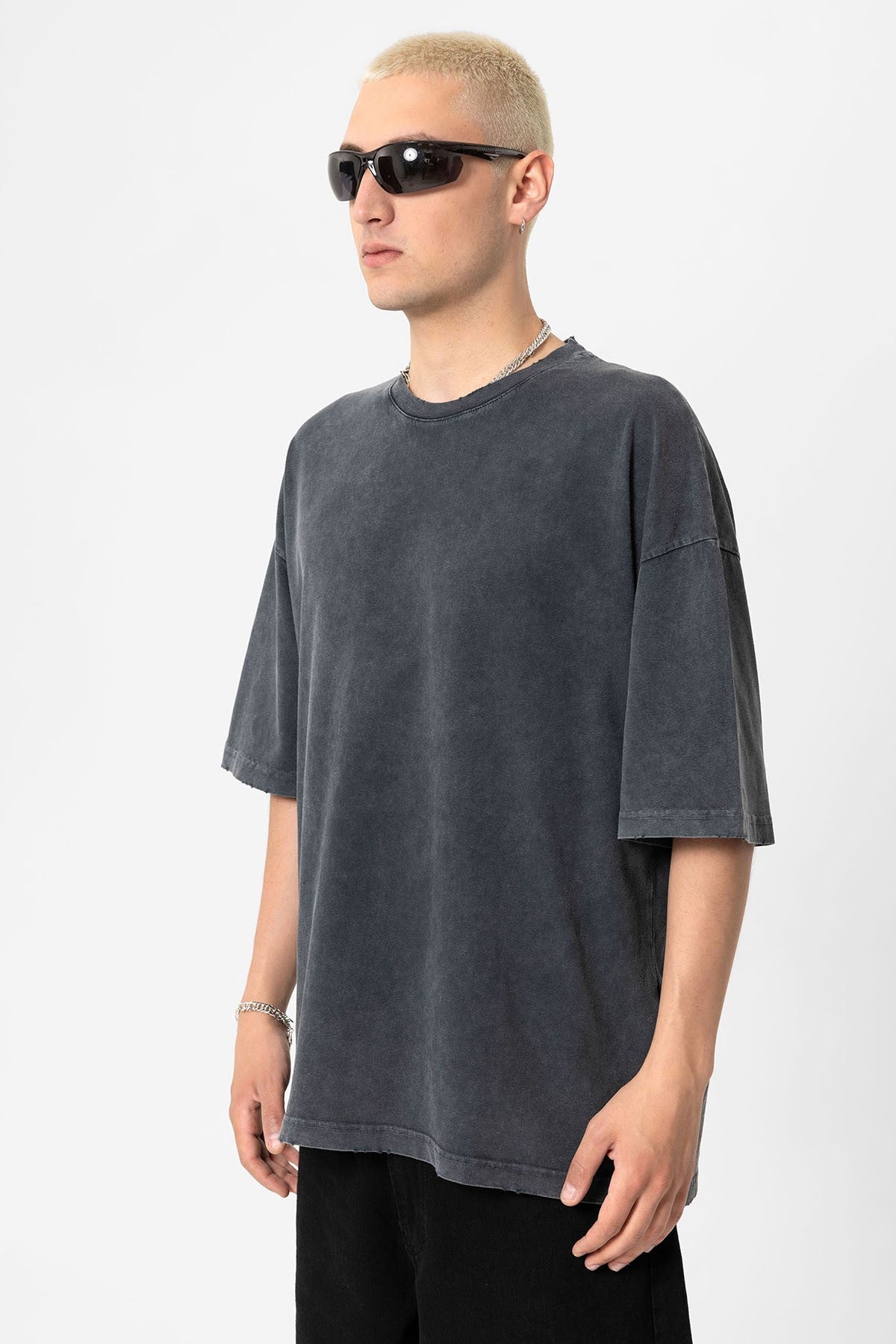 Yıkamalı Oversize Basic Tişört