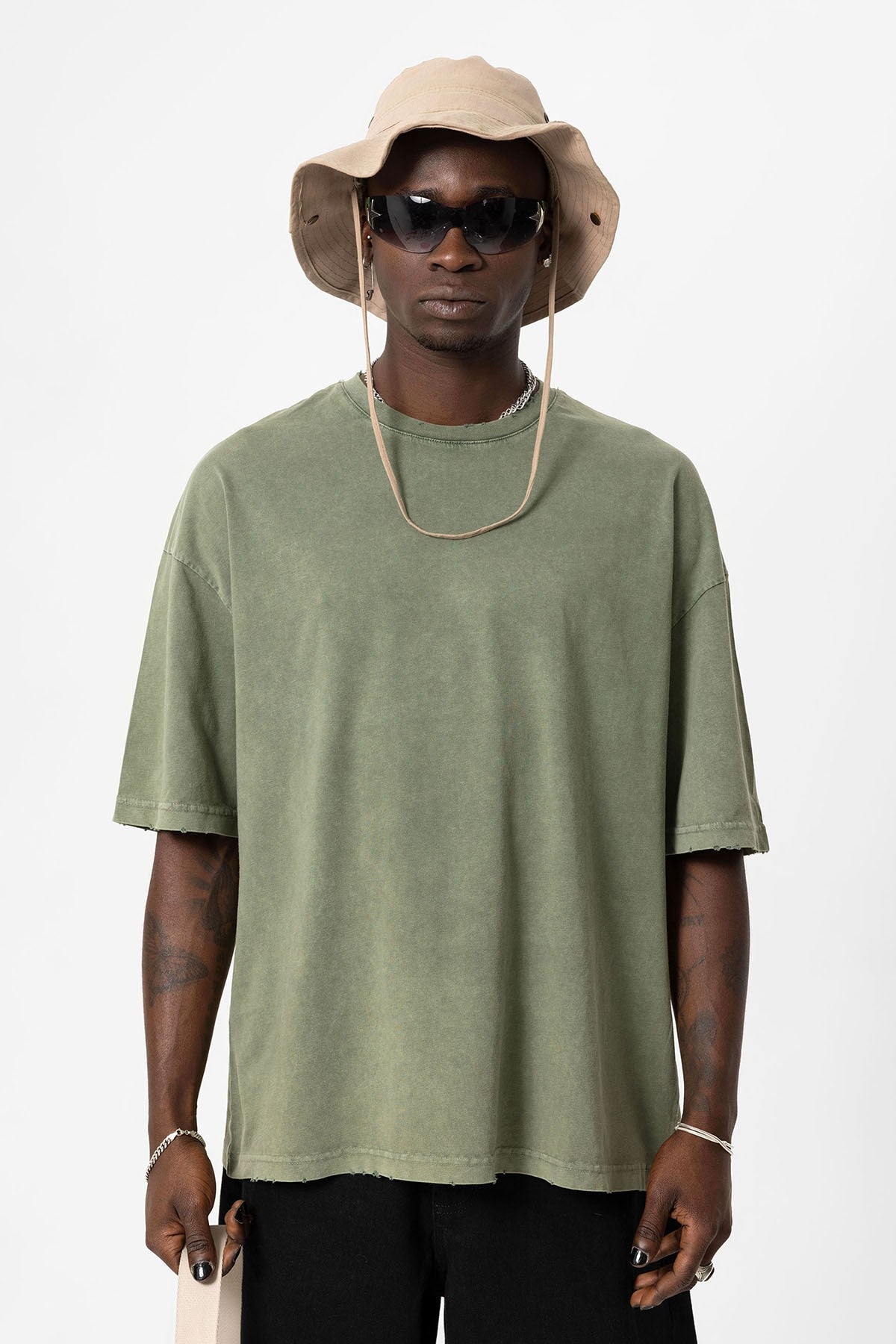 Yıkamalı Oversize Basic Tişört