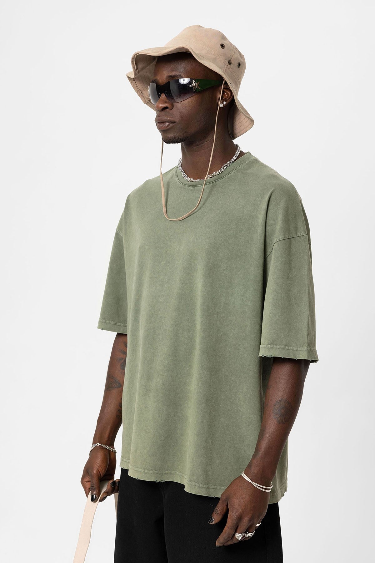 Yıkamalı Oversize Basic Tişört