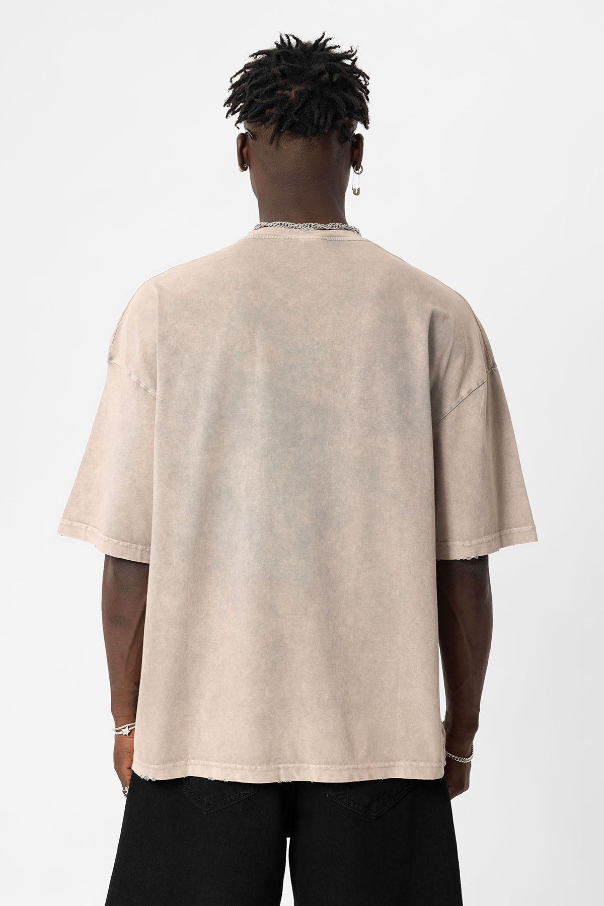 Yıkamalı Oversize Basic Tişört