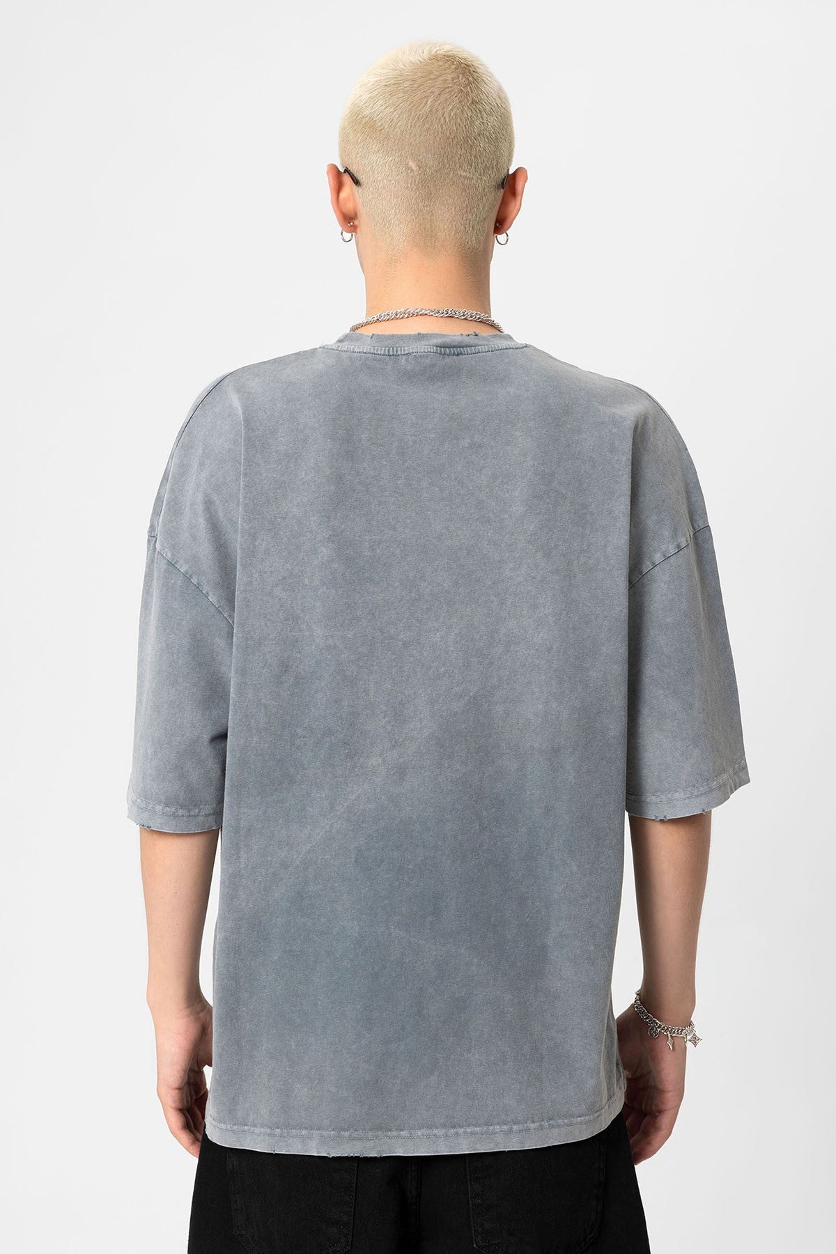 Yıkamalı Oversize Basic Tişört