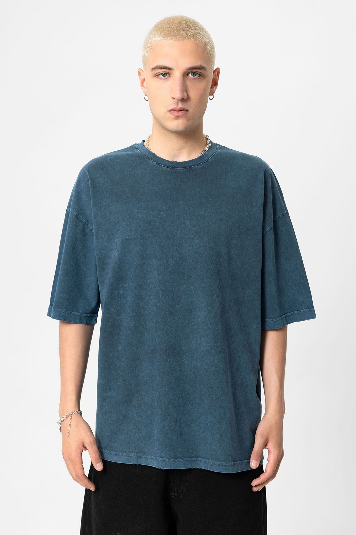 Yıkamalı Oversize Basic Tişört