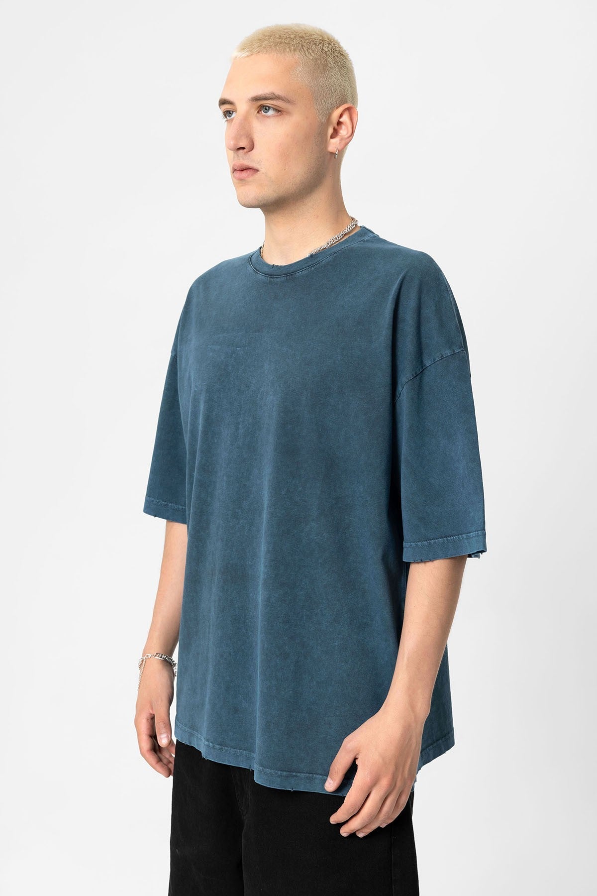 Yıkamalı Oversize Basic Tişört