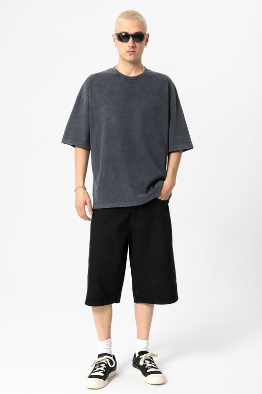 Yıkamalı Oversize Basic Tişört
