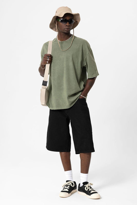 Yıkamalı Oversize Basic Tişört
