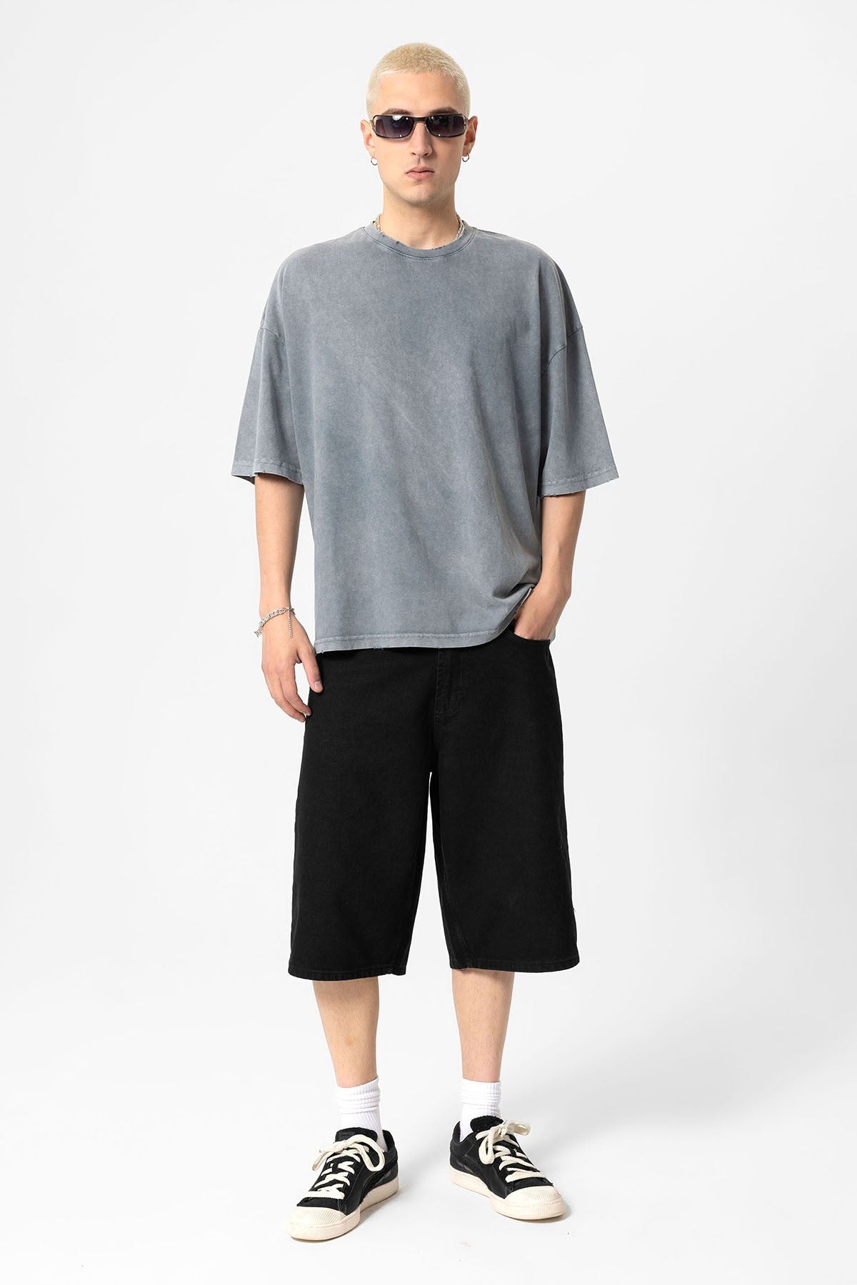Yıkamalı Oversize Basic Tişört
