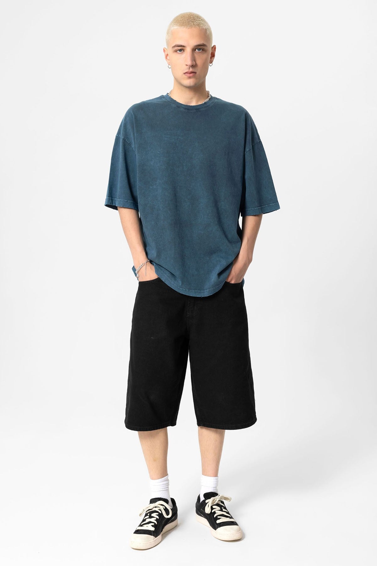 Yıkamalı Oversize Basic Tişört