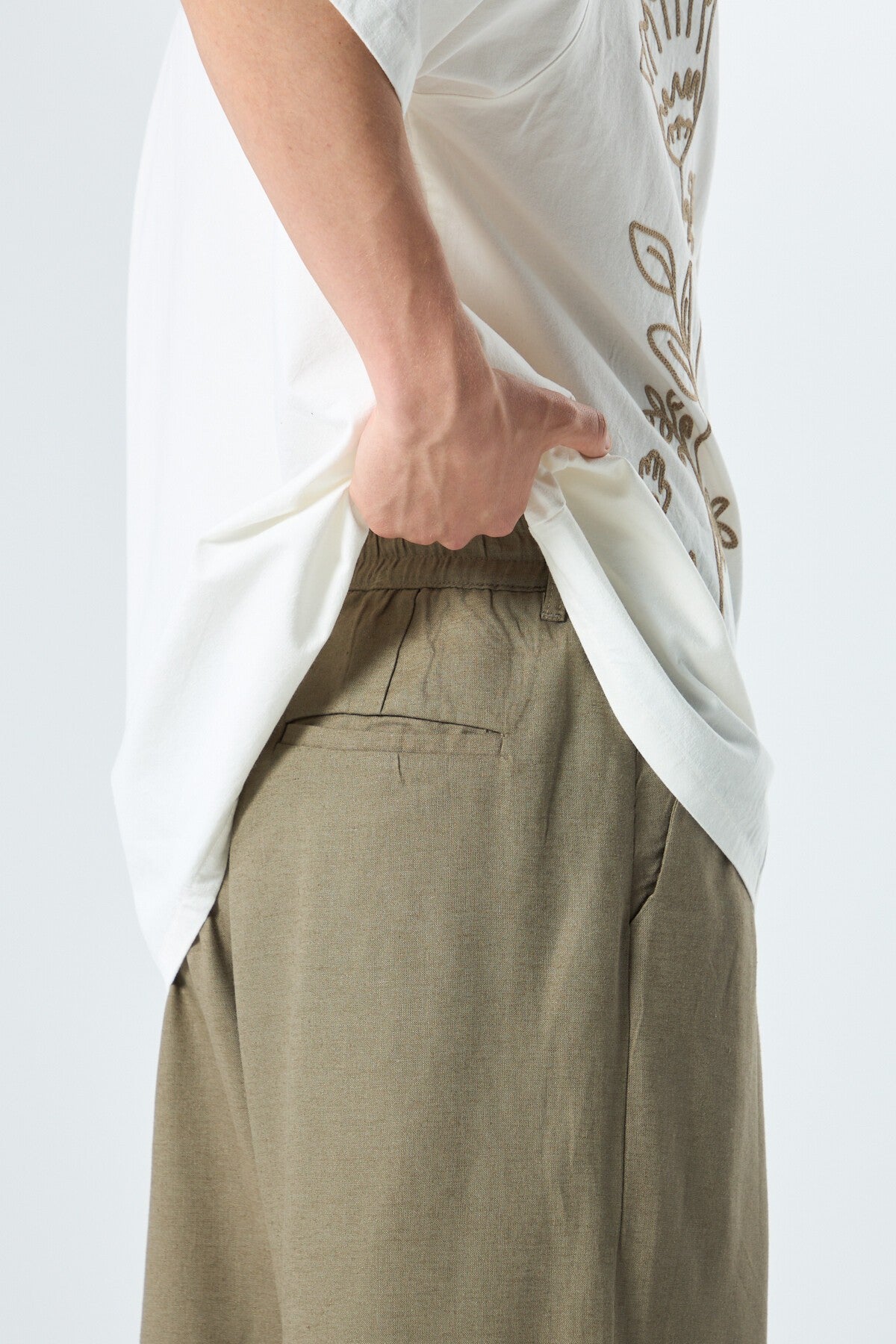 %100 Keten Baggy Pantolon