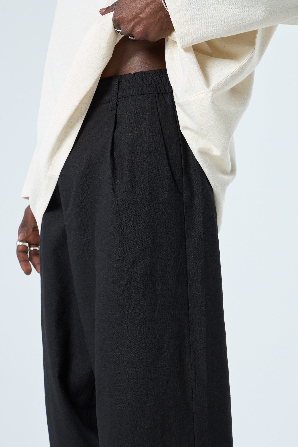 %100 Keten Baggy Pantolon